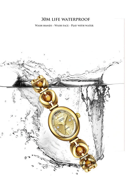 Ladies Watch Light Luxury Brand National Style Zulu Green Bracelet Advanced Bead Waterproof Women Fashion Quartz Wristwatches