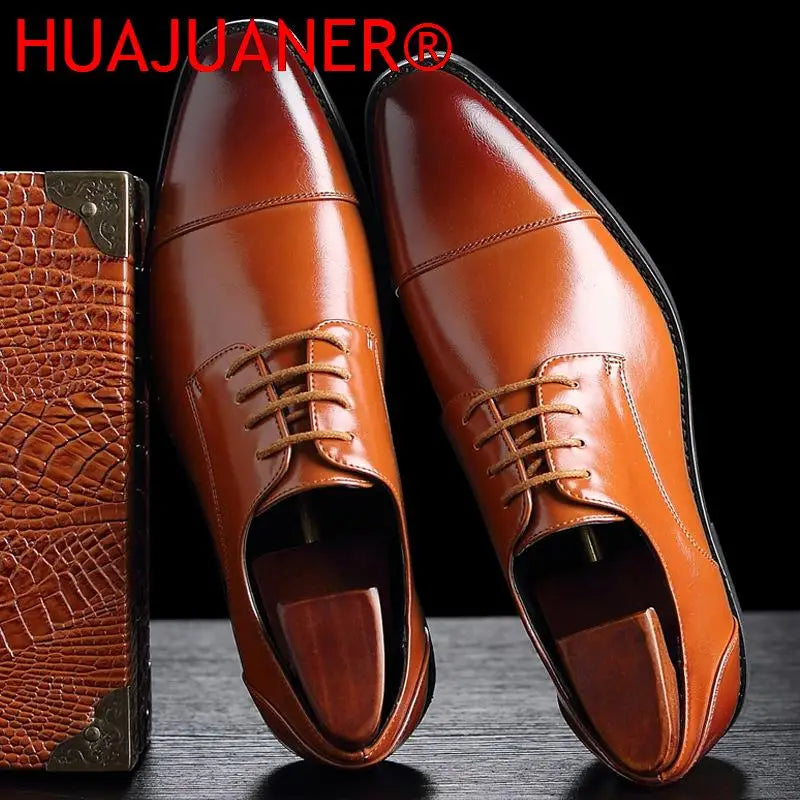 2024 Men Formal Shoes Leather Business Casual Shoes High Quality Men Dress Office Luxury Shoes Male Breathable Oxfords