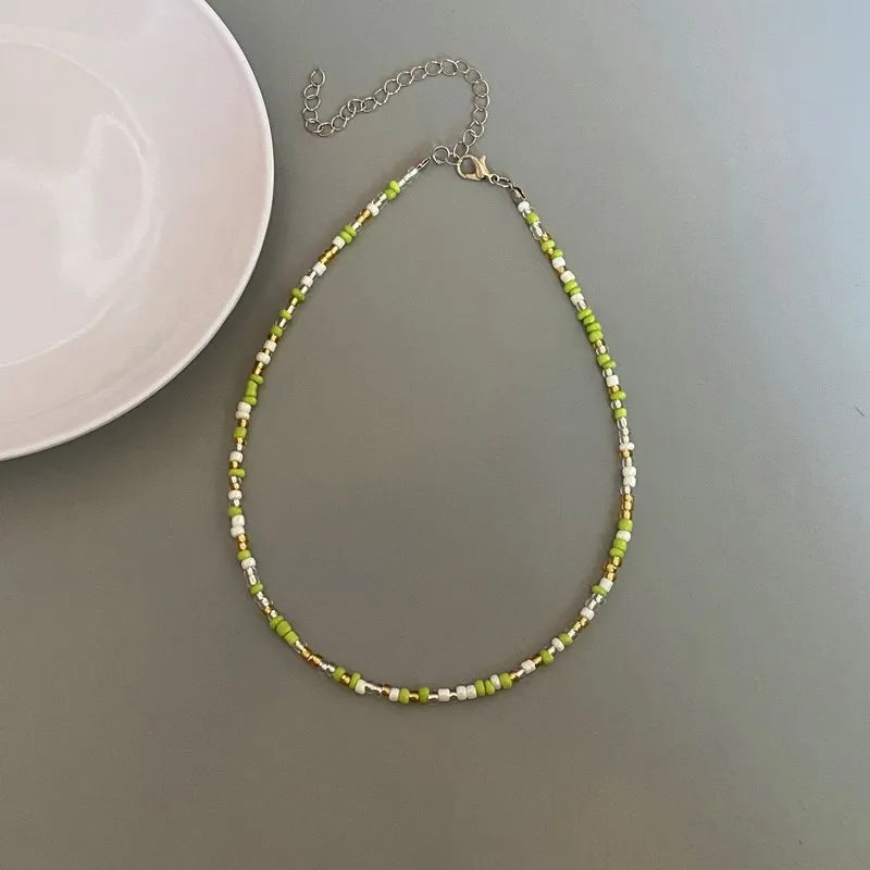 New Seed Beads Bohemia  Choker Chain Fashion  Charm Collar Colorful Handmade Colar Collar Necklace Jewelry Femme