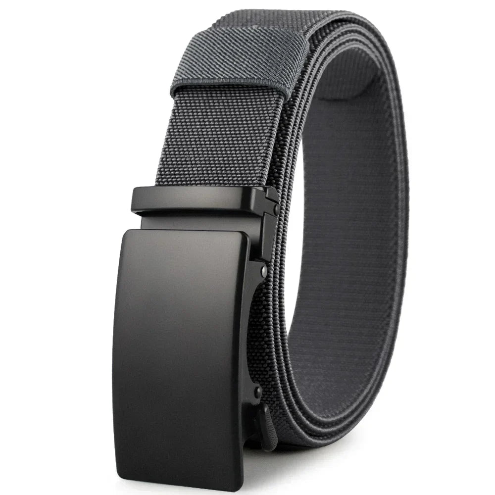 Men Belt Elastic Metal Automatic Buckle Army Outdoor Hunting Tactical Jeans Pants Belt Nylon Breathable Belts 150 Big Size Belts