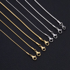 Gold Color Chains 0.9mm-2mm Stainless Steel Snake Chains Necklace