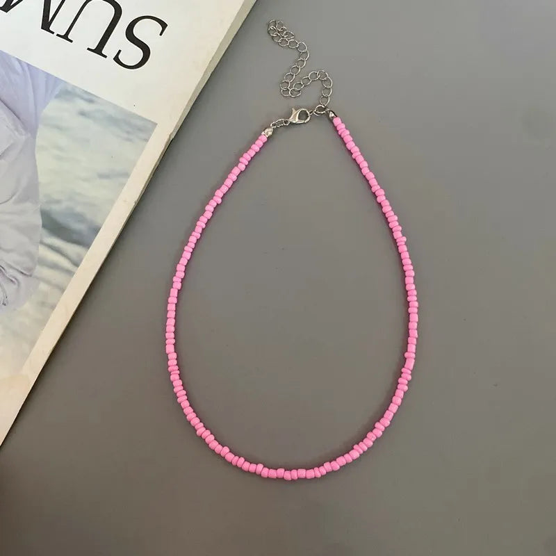 New Seed Beads Bohemia  Choker Chain Fashion  Charm Collar Colorful Handmade Colar Collar Necklace Jewelry Femme