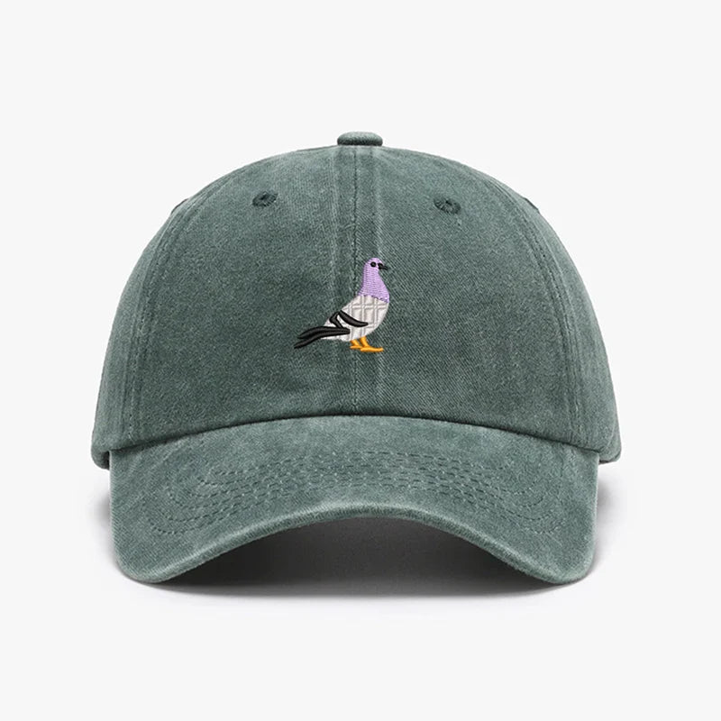 Embroidery Pigeon Design Spring vintage Baseball caps Men Women Water Washed Sunscreen Sun Hat Sports Fishing Sunshade Dad Hat