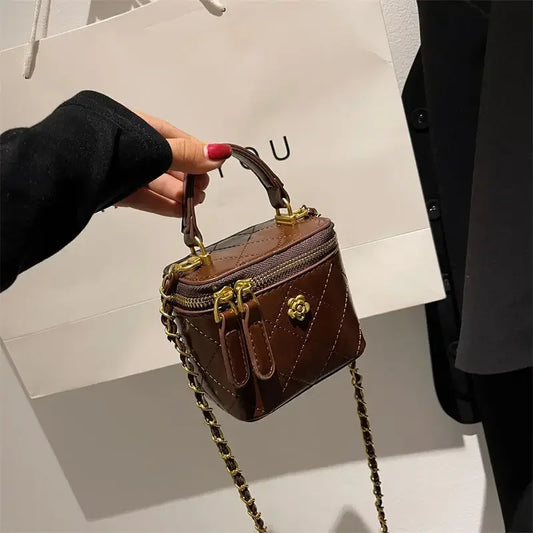 Small  Shoulder Bucket Bag For Women Classic Mini Clutches Female Small Square