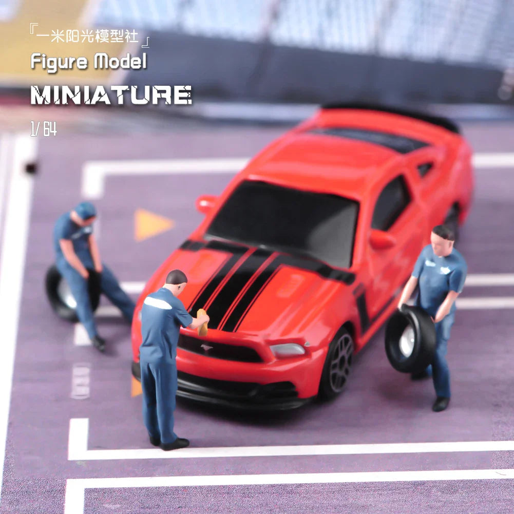 Painted Miniatures 1/64 Scale Beauty Handsome Boy Policeman Girls Male Female Scene Figure Model For Car Vehicles Decorate