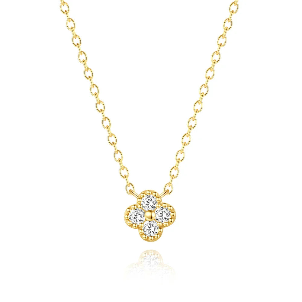 ROXI 100% 925 Sterling Silver Turquoise Crystal Petal Patter Pendant Necklaces For Women Delicate Wedding Jewelry Collar Mujer