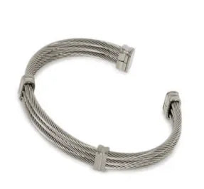 Stainless Steel Inlaid Zircon Bangle Round Bracelets