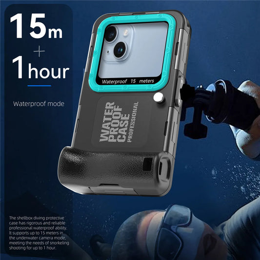 ShellBox Professional Waterproof Case For Apple iPhone 17 16 15 14 13 12 Pro Max 16E Plus Air Seal Underwater Diving Phone Cover