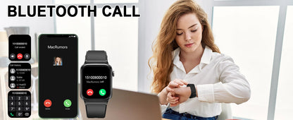 Smart Watch, 1.85" Smartwatch (Answer/Make Call), IP68 Waterproof Fitness Tracker, 100+ Sport Modes, Heart Rate and Sleep Monito