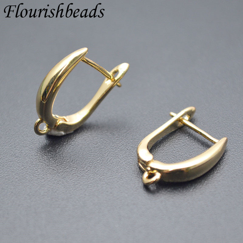 Nickle Free Anti-rust Real Gold Plating Metal Earring Hooks Women Jewelry Making Components 30pieces