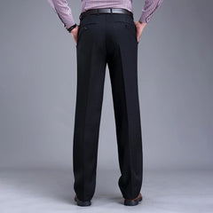 Business Casual Fleece Warm Suit Pants New Straight Formal Male