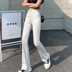 Flared Jeans Woman High Waist Wide Leg Pants Leisure Fashion Stretch