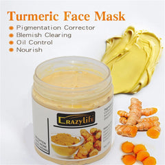 120gTurmeric Clay Mask Facial Cleaning Pores Dirt Acne Blackhead Anti-Acne Remove Deep Cleansing Oil control Whitening Skin Care