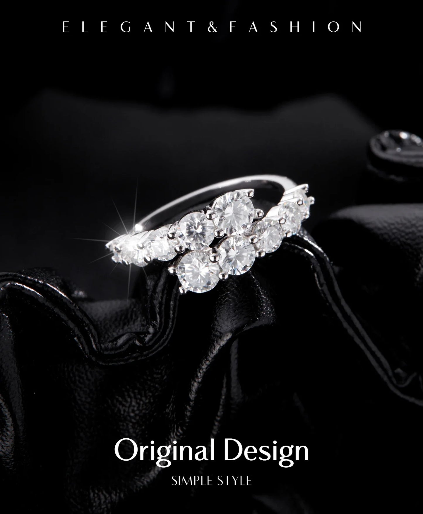 MODIAN 925 Sterling Silver Classic Luxury Round CZ Eternity Band Rings For Women Wedding Engagement Statement Jewelry Gift