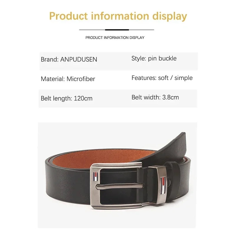 Male PU Leather Belt High Quality Men Belt Alloy Square Buckle Men Male Strap Pin Buckle Fancy Vintage Jeans Waistband Strap