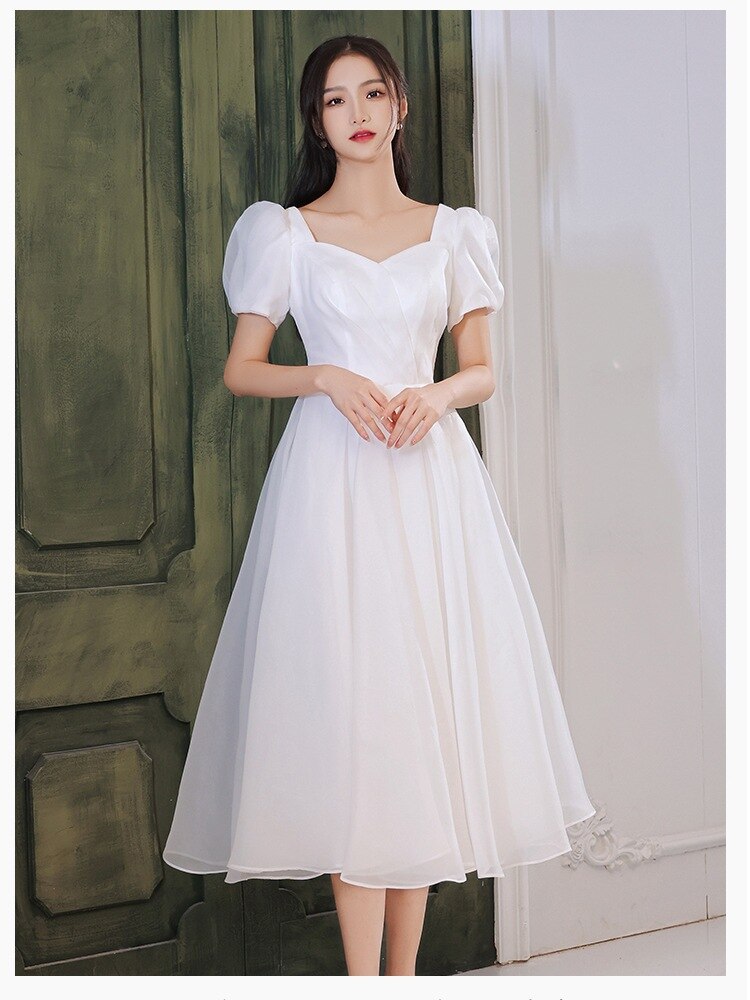 White Bridesmaid Dresses: ivory lady girl women princess banquet wedding bridal