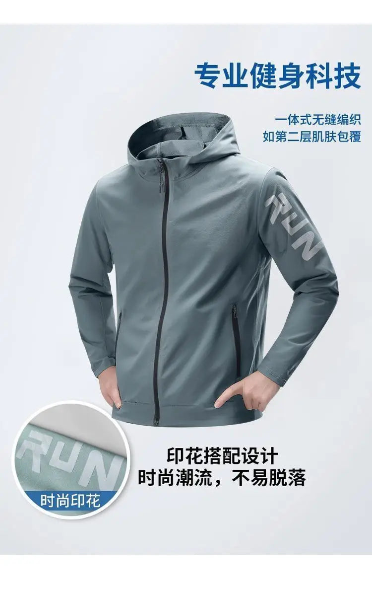 2025 Men's Gym Training Sportswear Running Sets 2 Piece Tracksuit Sports Suit Jacket+Pant Outdoor Workout Morning Run Clothing