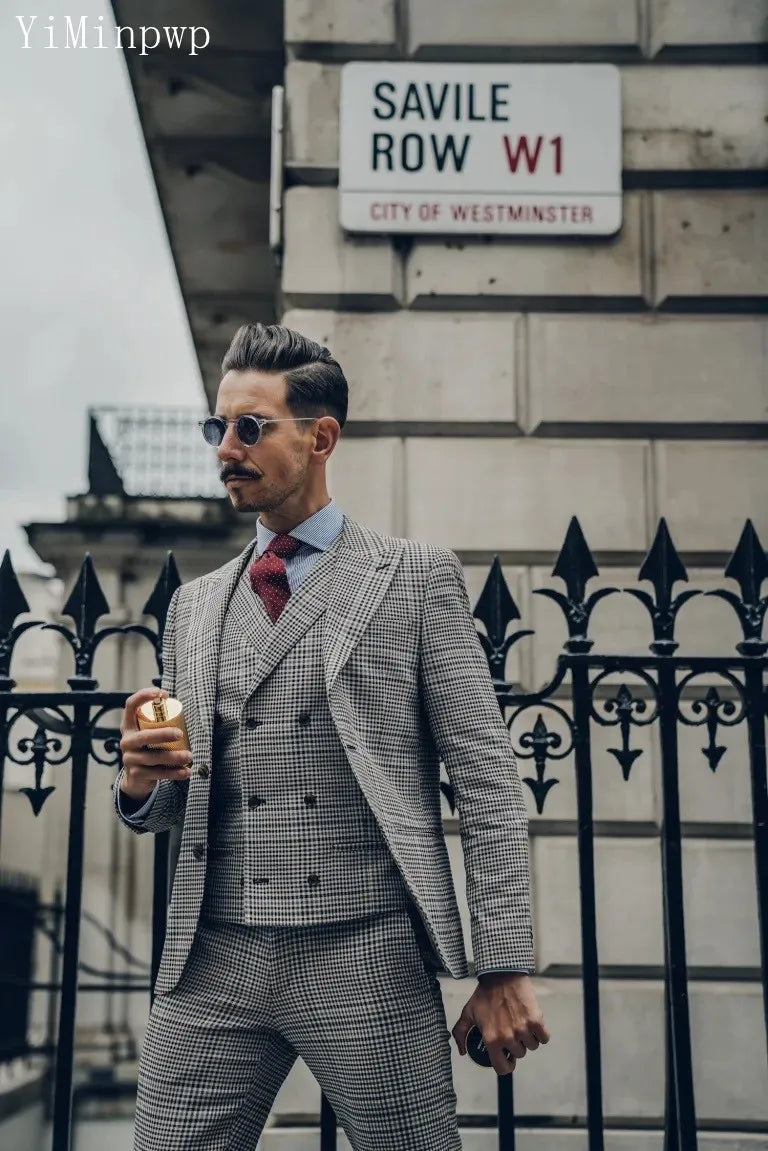 Beach Wedding Outfit Men: 3 Piece Italian Men Suits Business Office Formal Suit