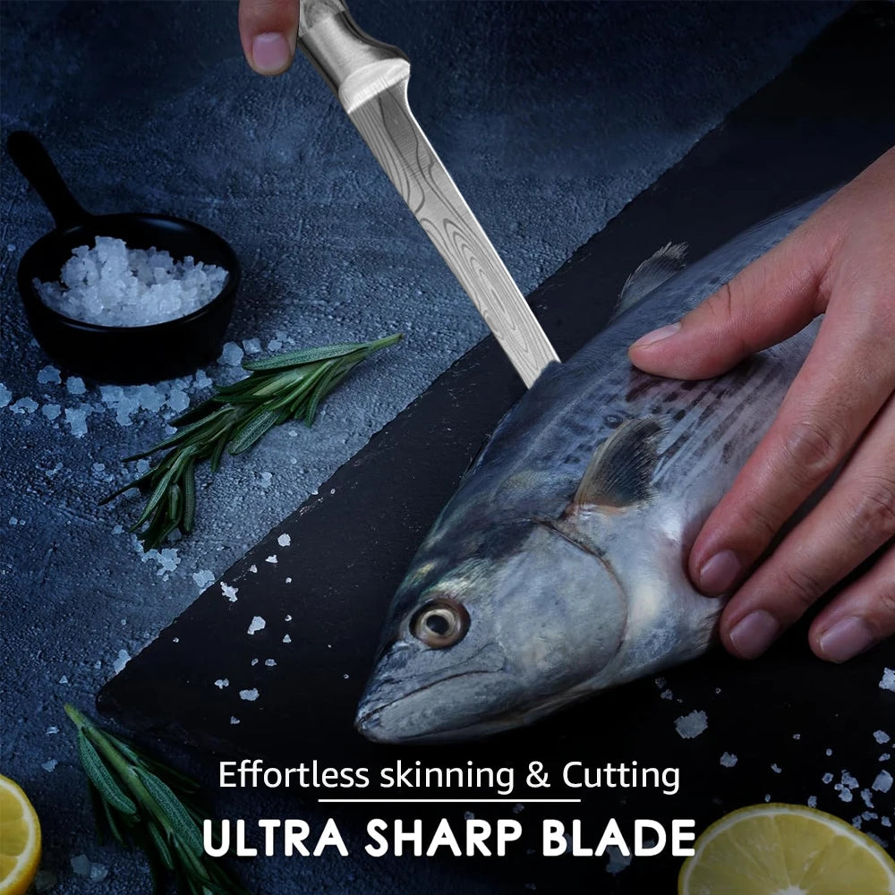 Fish Fillet Knife 6"-7" Professional Boning Stainless Steel Knife  Chef Cutter Knife