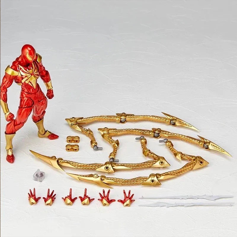 Iron Spider AMAZING YAMAGUCHI Spider Man Peter Parker Black Red KAIYODO Action Figure Statue Model Collectible Kids For Toy Gift