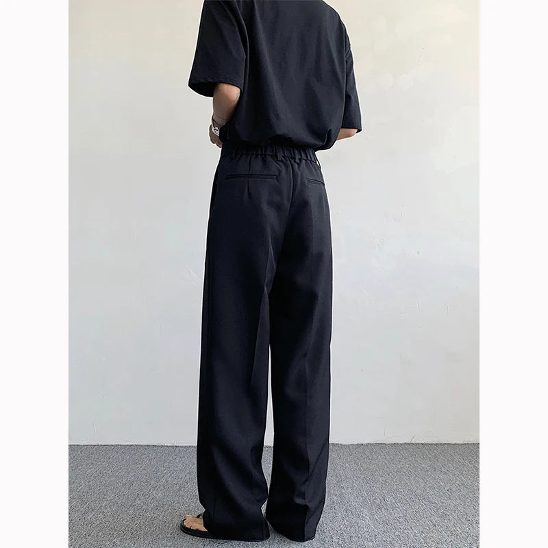 Suit Pants Men Fashion Social Mens Dress Pants Korean Loose Straight Wide Leg Pants