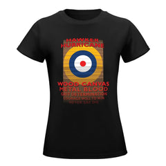 Hawker Hurricane: Attractive RAF national roundel aviation design. T-Shirt Female