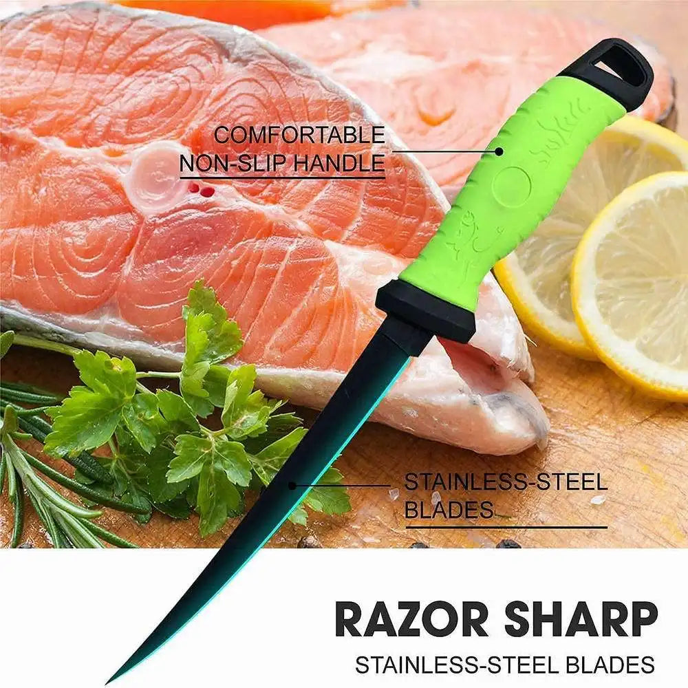 Stainless Steel Boning Knife Multifunctional Non-slip Fish Scale Scraper Rubber