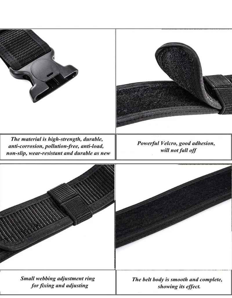 2 in 1 Tactical Belt Quick Release  Buckle MOLLE  Mens Belts width 5CM