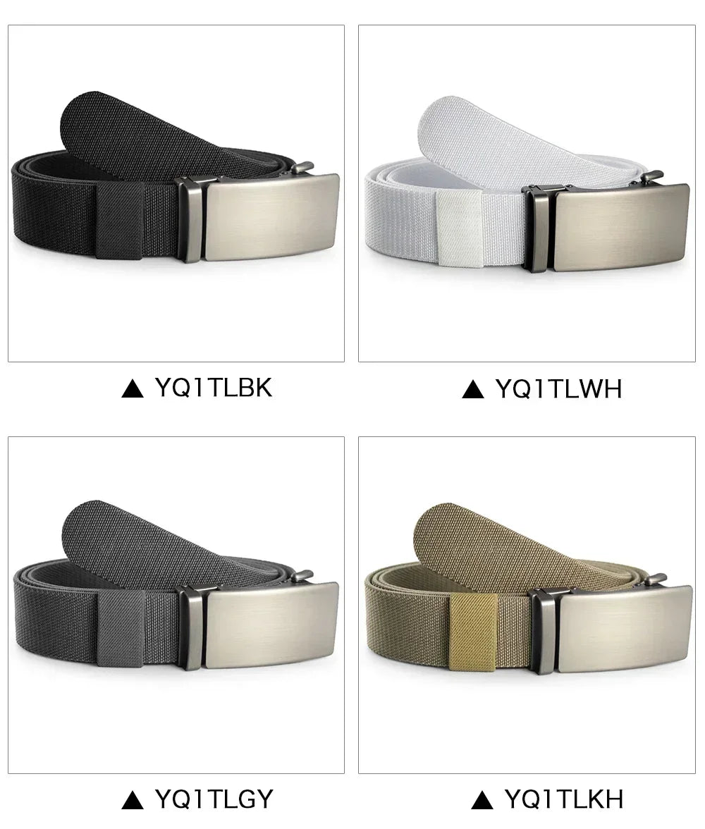 Men Belt Elastic Metal Automatic Buckle Army Outdoor Hunting Tactical Jeans Pants Belt Nylon Breathable Belts 150 Big Size Belts