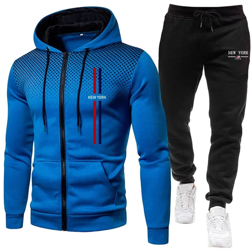 2025 Brand New Men's Tracksuit Hoodie Sweatpants Urban Casual Fashion Sportswear Autumn Winter Daily Casual Sporty Zipper Outfit