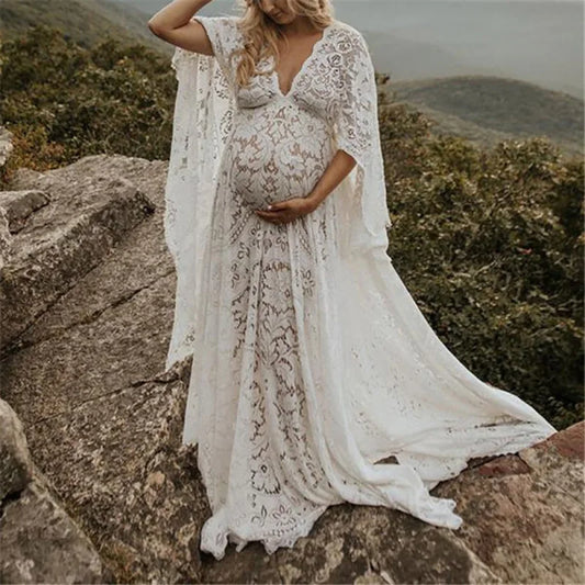 Evening wear Dresses: Floor-Length Long Sleeved Lace Formal Evening