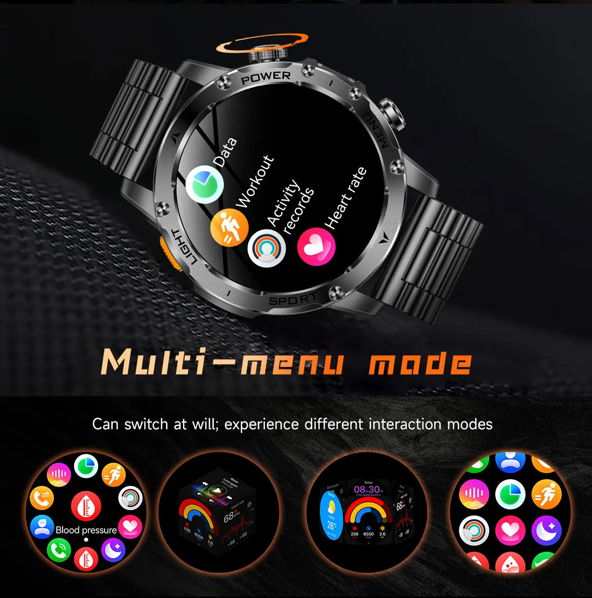 2025 T-REX3 1000mAh Large Battery Durable Adult Smart Watch GPS Strong Flashlight 10ATM Waterproof BT Call Sports Smartwatch Men