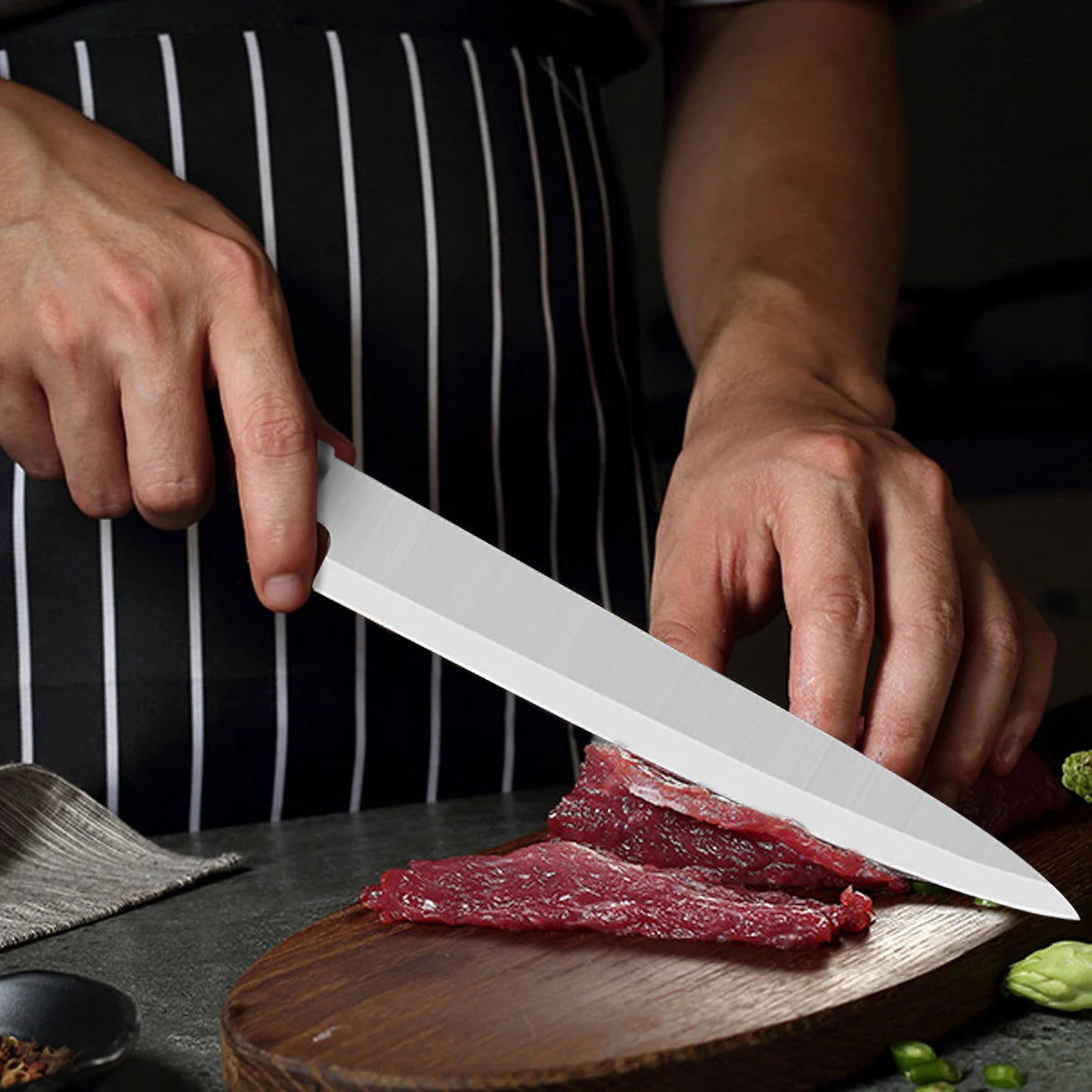 Sushi Knife Salmon Fish Filleting Japanese Chef Knife Stainless Steel Vegetables Slice