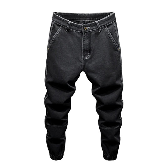 Black Jeans For Men Harem Pants Loose Fit Baggy Pants Tapered Streetwear