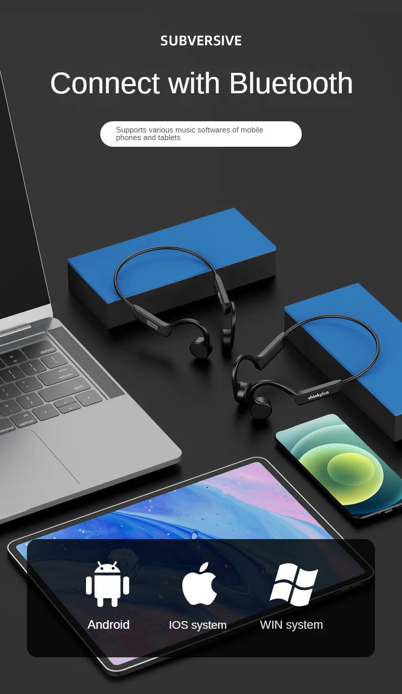 Lenovo X4 Bone Conduction Bluetooth Headphone Sports Earphone Waterproof Wireless Headset with Mic Ear-hook TWS Bass Hifi Stereo