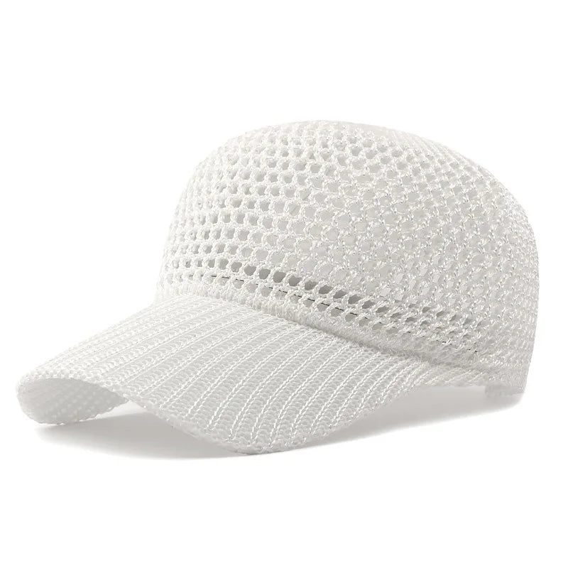 Summer solid color breathable baseball cap sports mesh hat outdoor sun hat