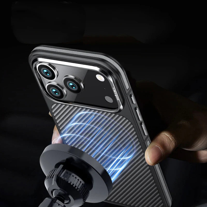 Conelz For 600D Kevlar Series Iphone pro 17 Pro Case with Magnetic Metal Camera Ring Wrapped Edge for iPhone 17 pro max Case