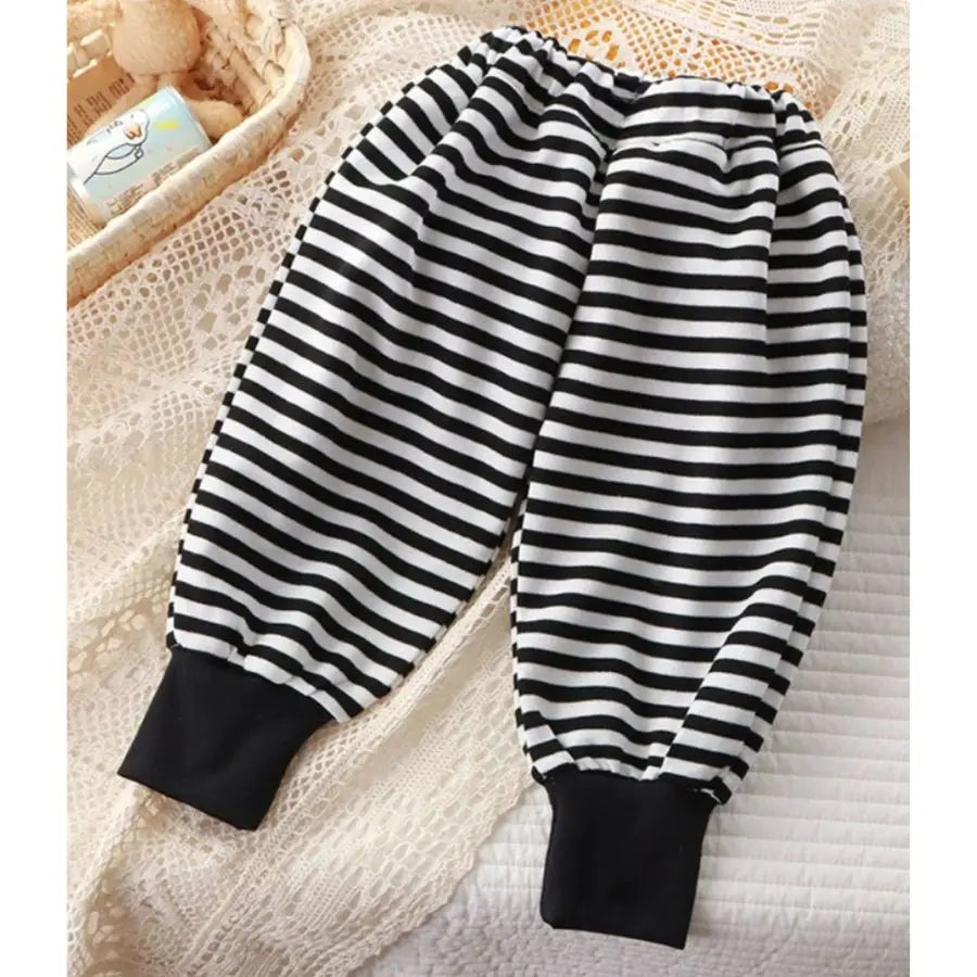 Children's Sweatshirt Set Fashion Boys' Sports Suit Girls Baby Classic Stripes Hoody Sweater Autumn Boys Street Dance Costume