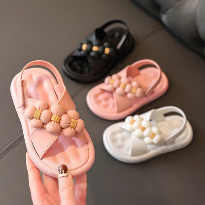 Children's Sandals Girls Platform Flats Princess Flower Kids Baby Summer Shoes 24-35 Pink Soft Footwear Fashion kids Beach shoes