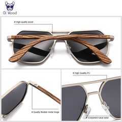 Alloy Sunglasses Men Women Wooden Polarized Sun Glasses Driving