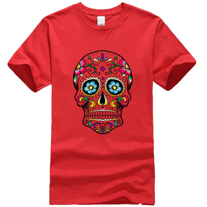 Men's T-shirt High Quality 100% Cotton Street Style Loose Cool Skull Printed Summer Men t shirt Casual Short Sleeve For Men