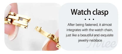 Bracelet Watch Retro TV niche high-end Gold Watches steel strip Waterproof Small Dial Women's Fashion Quartz Clock Wristwatches