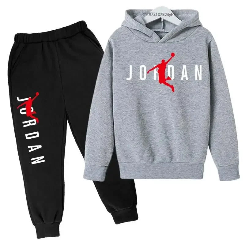 Autumn Hoodie Pants Two Piece Suit Children Spring   Boys And Girls Outdoor Sports Set Kid Casual Pullover basketball Coat