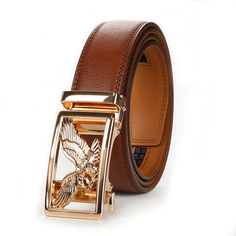 Men's Belt With Alloy Automatic Buckle, Fashion Men's Business Leisure Belt