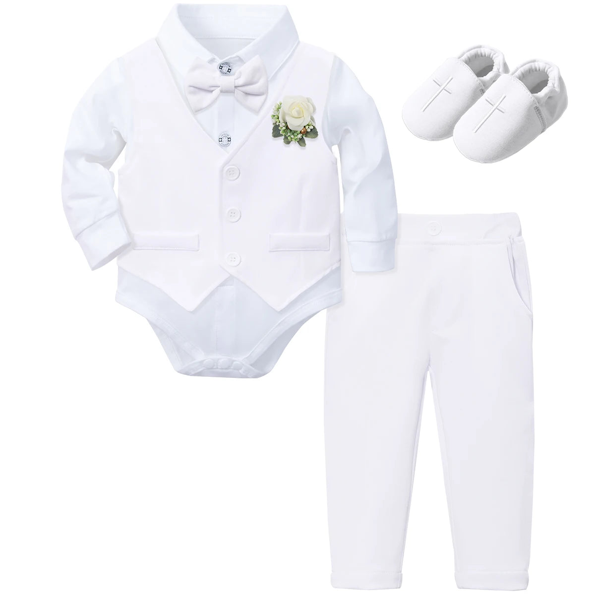 Outfit Boy Infant Baby Church Christening Suit Toddler White Blessing Set Newborn Easter Birthday Party Gift Clothes