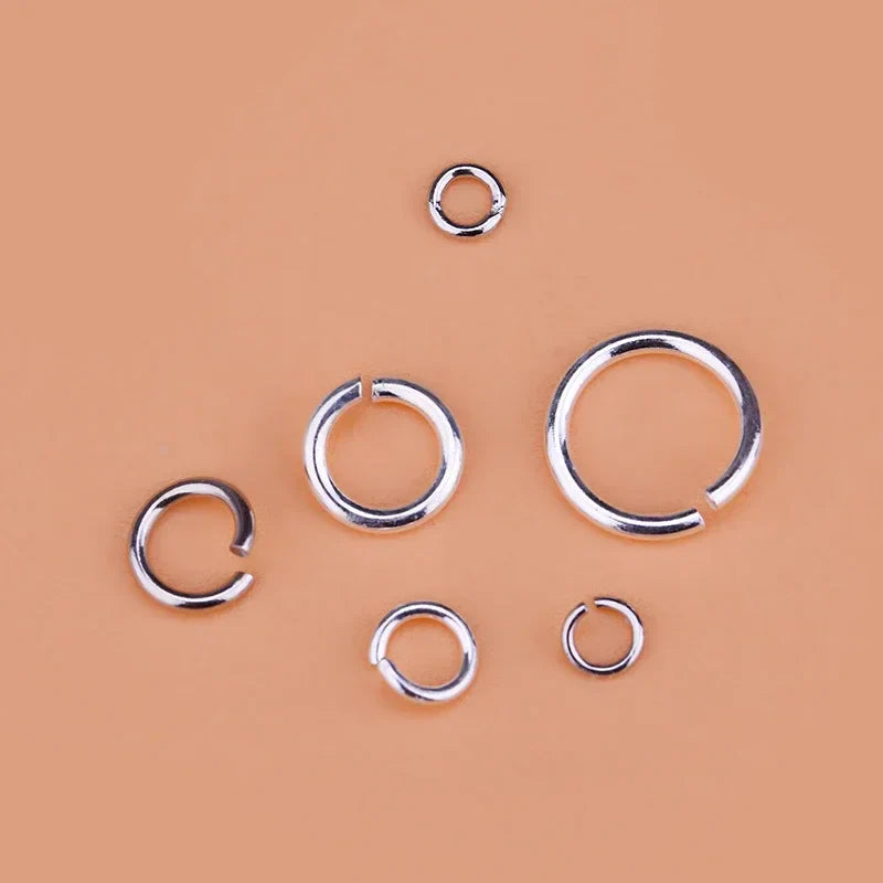10PCS 925 Sterling Silver Accessories Open Ring Connection Ring Open Ring, hand-made diy bracelet necklace live closed ring