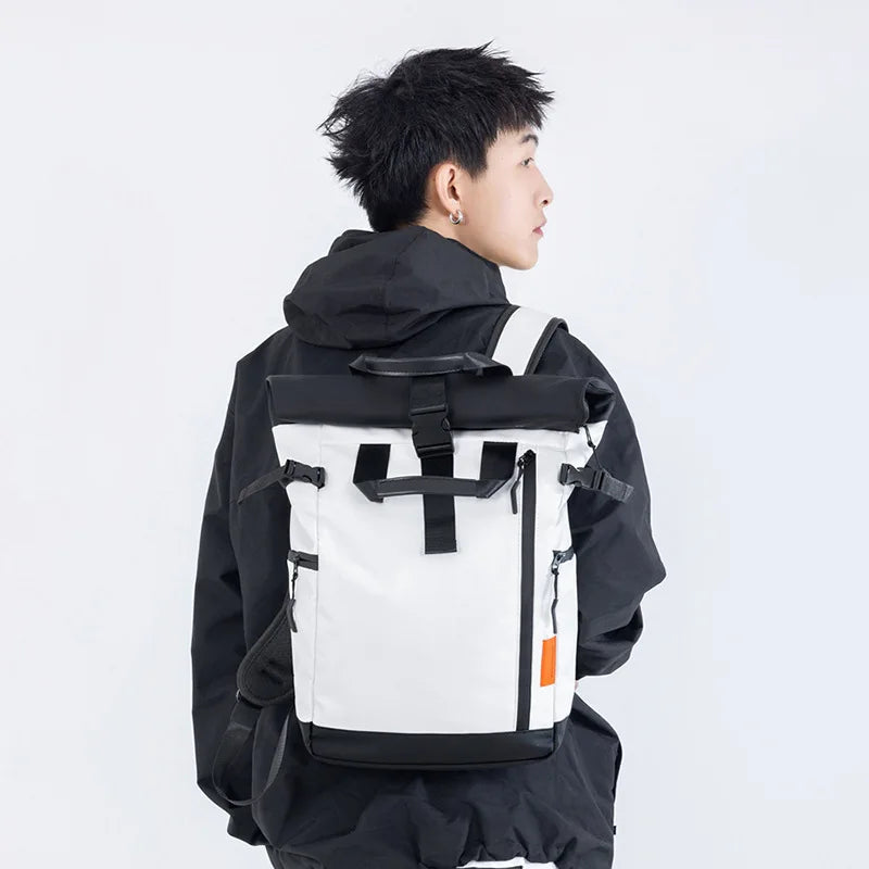 HOMEFISH Men's Travel Bag Laptop Computer Backpack Outdoor Waterproof Camping Hiking School Bag College Business Rucksack