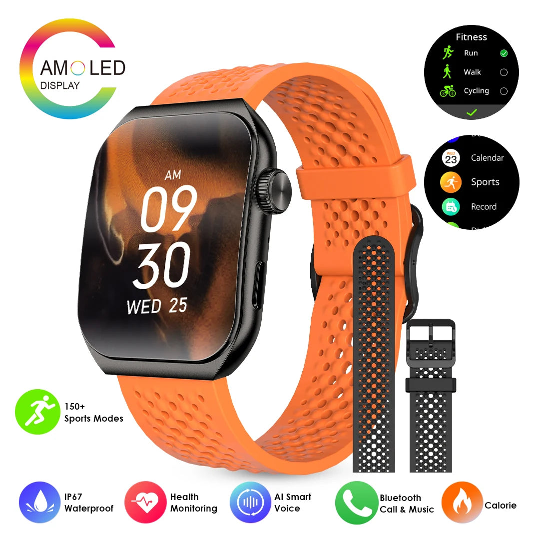 Pinteek Smartwatch Bluetooth Call Smartwatch Touch Dial for Android Music Fitness Tracker Sports Watches Compatible Strava