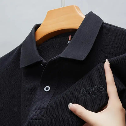 2025 Summer New Brand Embroidered Men's 100% Cotton Short Sleeve Polo Shirt Casual Breathable Top Tshirt Hot Selling