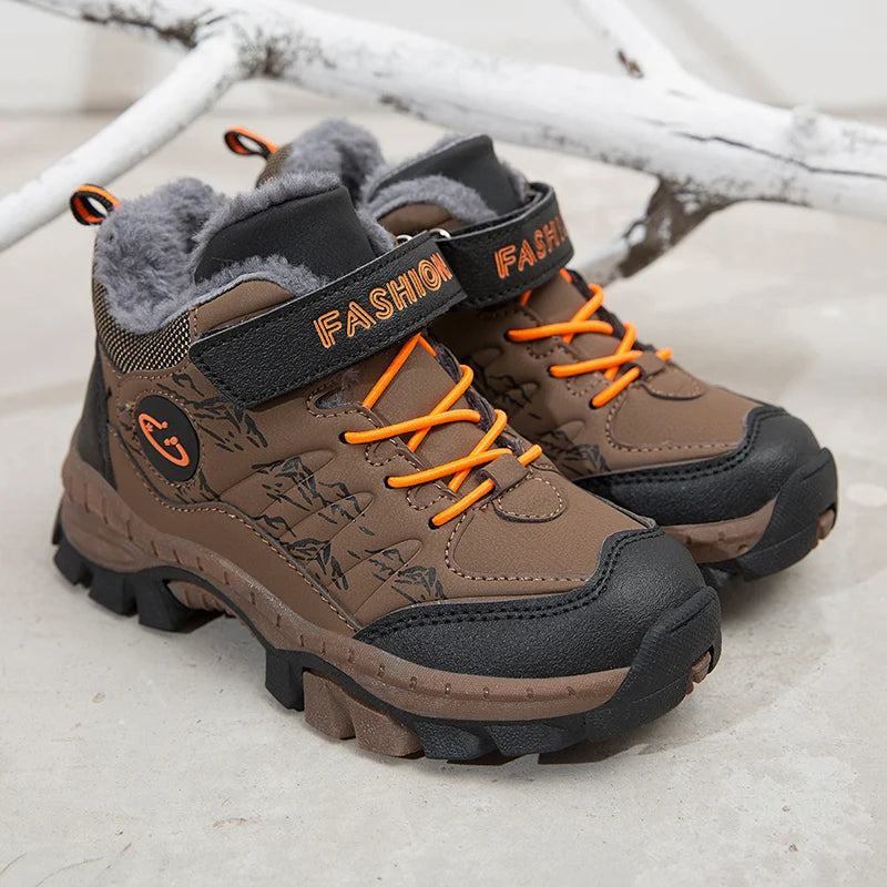 Children Casual Luminous Shoes For Boys Breathable Sneaker Winter Warm Plush Kids